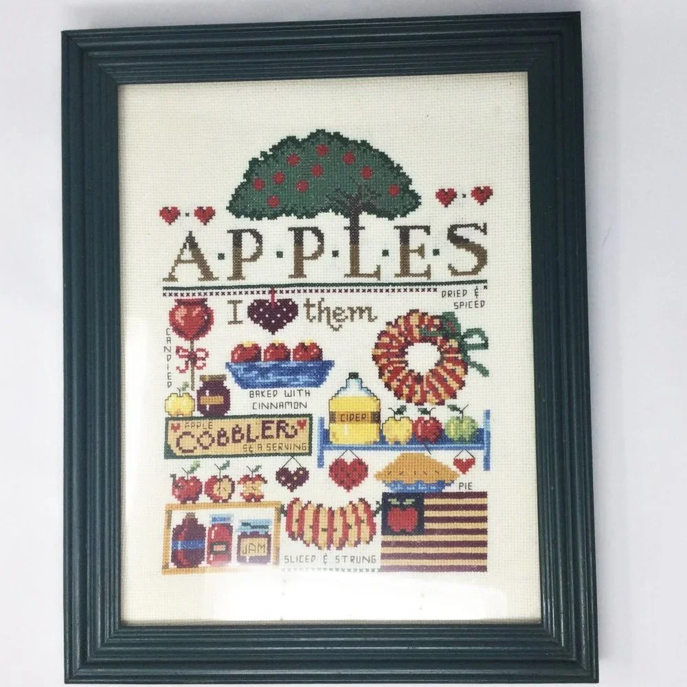 Custom Needlepoint Apple Theme Wall Art